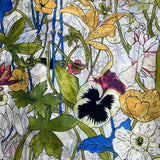 GF08-R11 COLORFUL FLOWERS BIG SIZE RECTANGULAR SILK SCARF - German Fuentes Wholesale of Leather Handbags, Belts and Accessories - German Fuentes