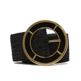 CINT-44 METALLIC BUCKLE STRAW STRETCH BELT - German Fuentes Wholesale of Leather Handbags, Belts and Accessories - German Fuentes