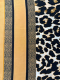 YF10-M28 STRIPED AND A LEOPARD PATTERN MID SIZE SQUARE SCARF