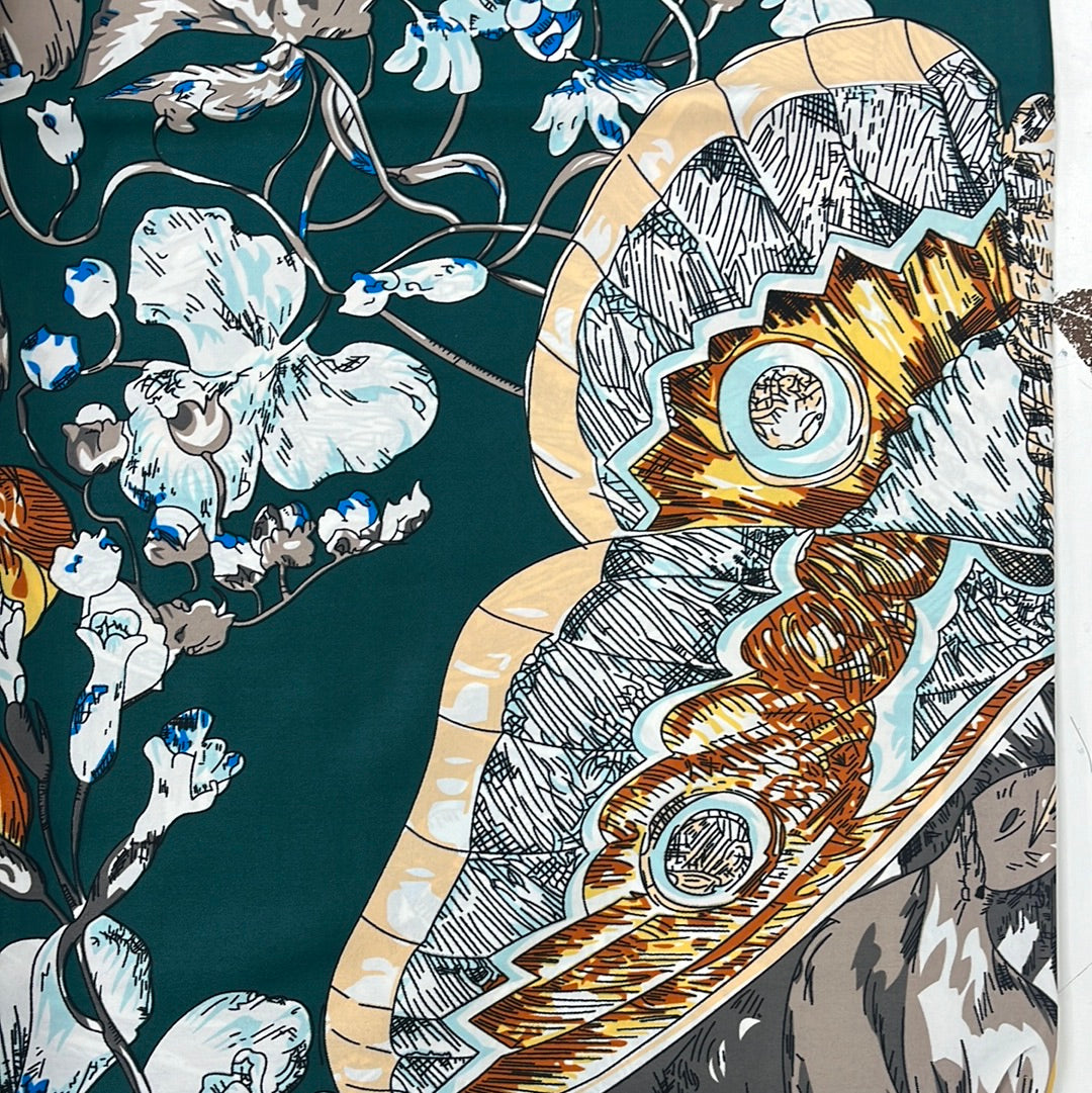 GF08-SQ78 VIBRANT FLORAL PRINT BIG SIZE SQUARE SCARF - German Fuentes Wholesale of Leather Handbags, Belts and Accessories - German Fuentes