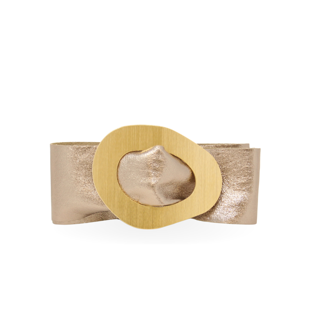 CINT-069 GOLD METALLIC BUCKLE BELT - German Fuentes Wholesale of Leather Handbags, Belts and Accessories - German Fuentes