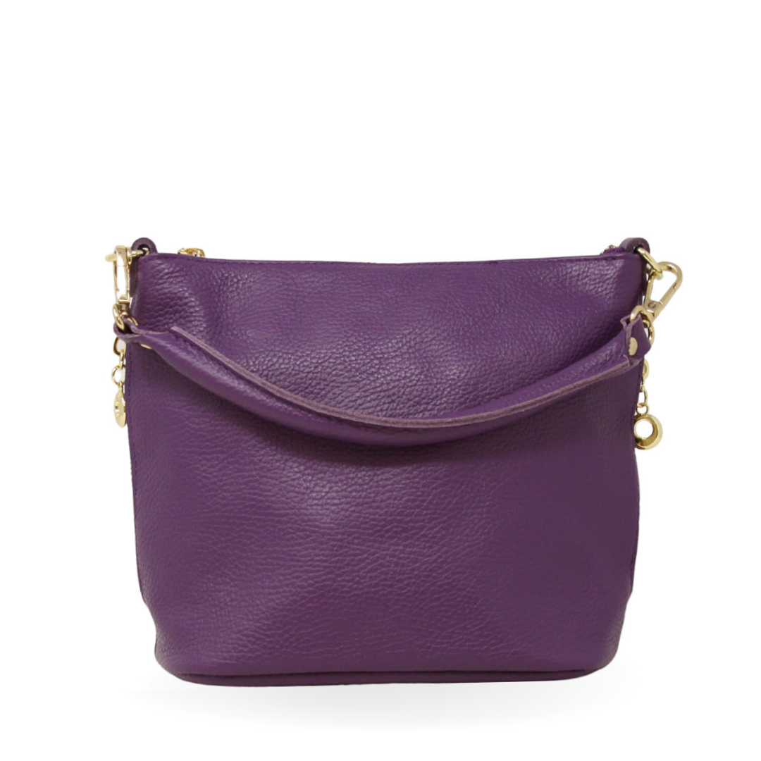 GF0798 GENUINE ITALIAN LEATHER ZIPPER MID BAG - German Fuentes Wholesale of Leather Handbags, Belts and Accessories - German Fuentes