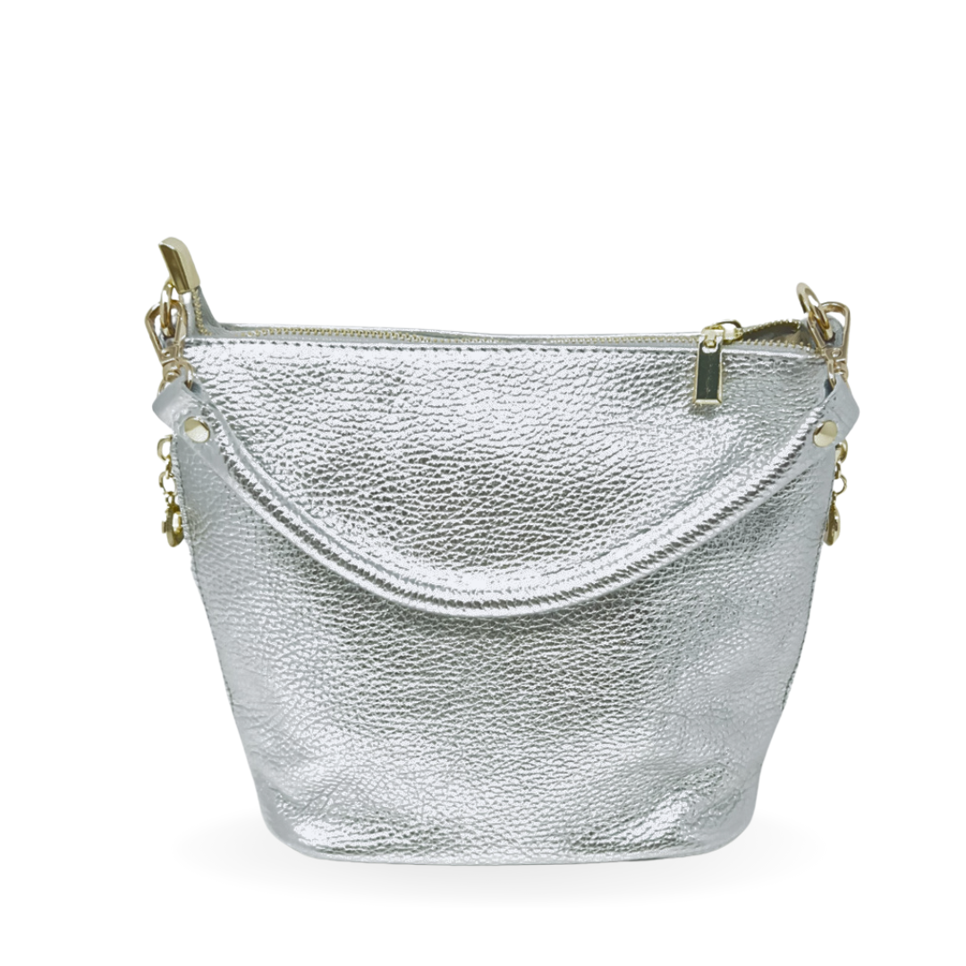 GF0798 GENUINE ITALIAN LEATHER ZIPPER MID BAG - German Fuentes Wholesale of Leather Handbags, Belts and Accessories - German Fuentes