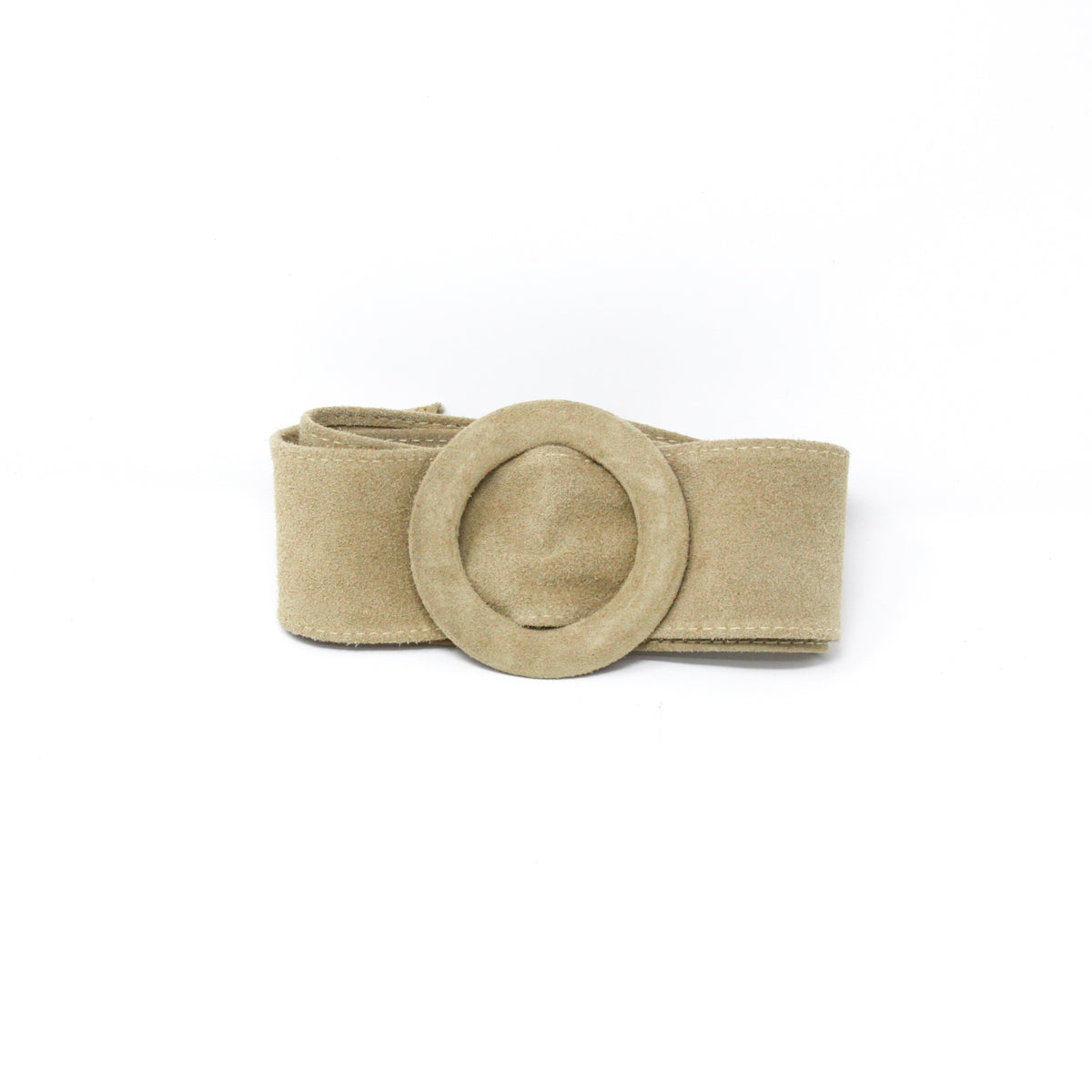 CINT-07 CIRCLE BUCKLE SUEDE BELT - German Fuentes Wholesale of Leather Handbags, Belts and Accessories - German Fuentes