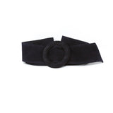 CINT-07 CIRCLE BUCKLE SUEDE BELT - German Fuentes Wholesale of Leather Handbags, Belts and Accessories - German Fuentes