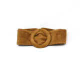 CINT-07 CIRCLE BUCKLE SUEDE BELT - German Fuentes Wholesale of Leather Handbags, Belts and Accessories - German Fuentes