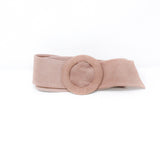 CINT-07 CIRCLE BUCKLE SUEDE BELT - German Fuentes Wholesale of Leather Handbags, Belts and Accessories - German Fuentes