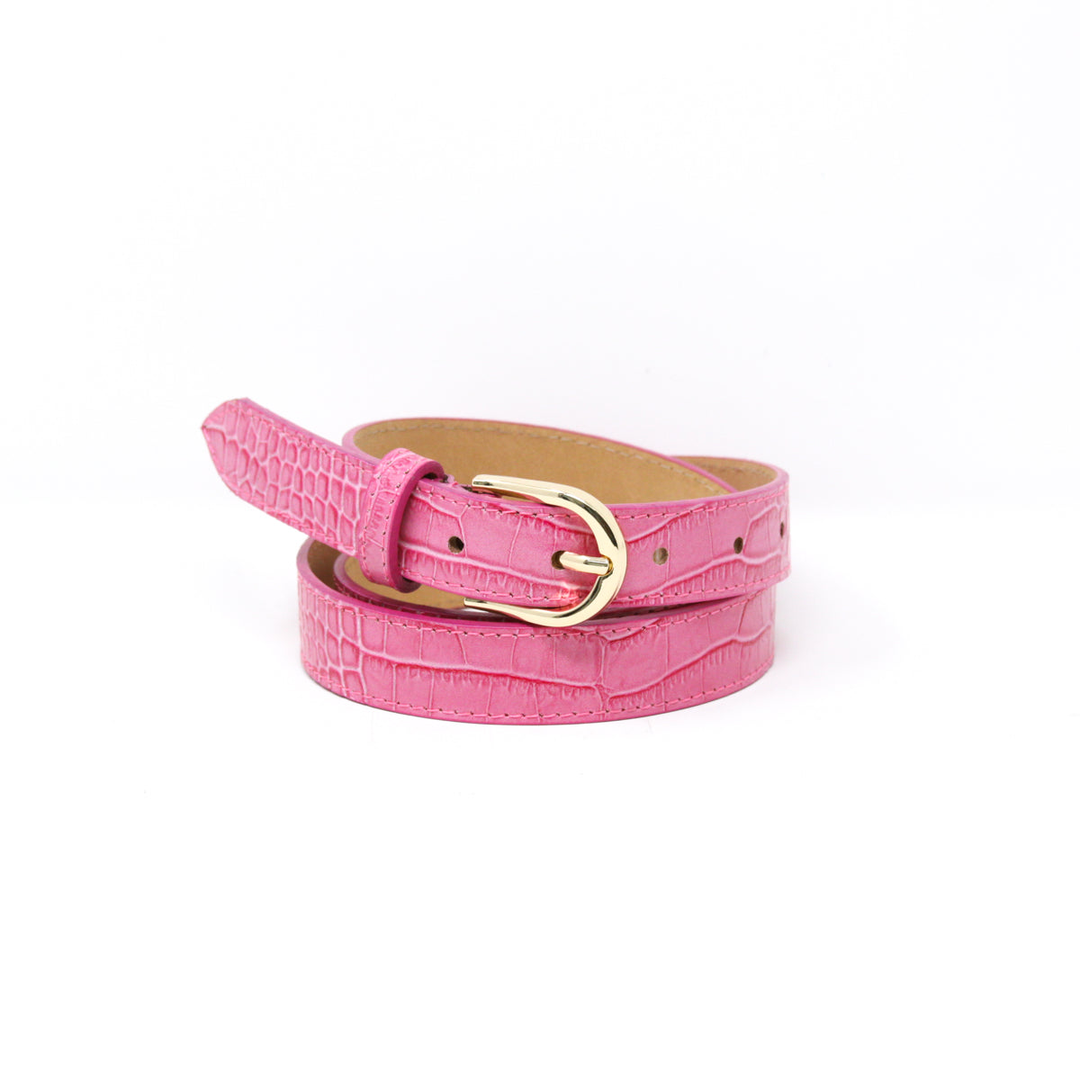 CINT-31 ADJUSTABLE LEATHER CROC BELT - German Fuentes Wholesale of Leather Handbags, Belts and Accessories - German Fuentes
