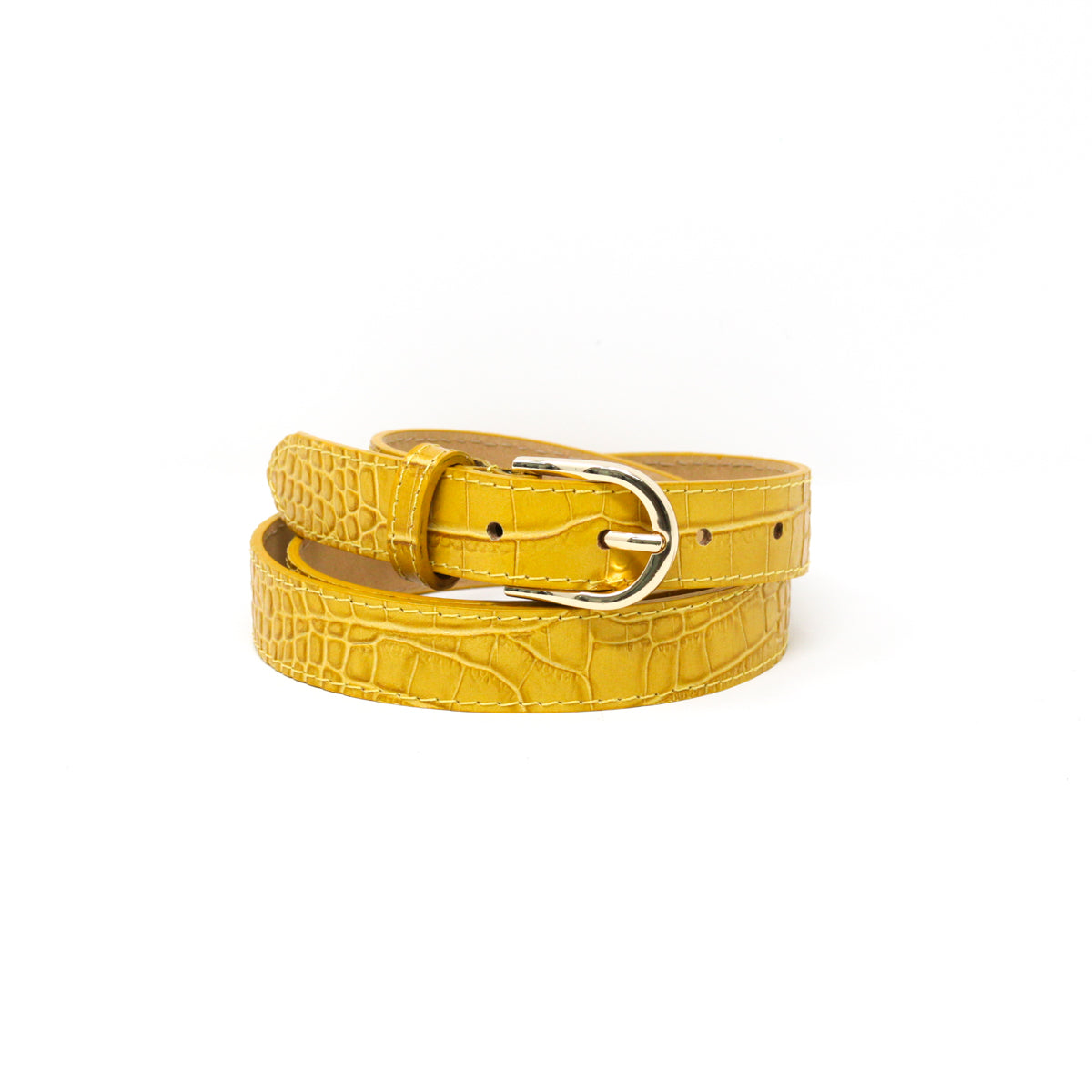 CINT-31 ADJUSTABLE LEATHER CROC BELT - German Fuentes Wholesale of Leather Handbags, Belts and Accessories - German Fuentes