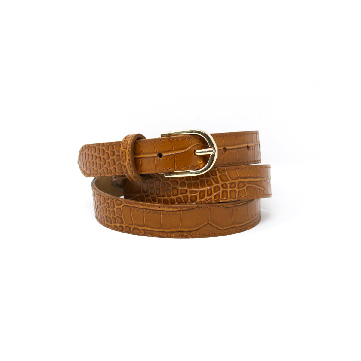 CINT-31 ADJUSTABLE LEATHER CROC BELT - German Fuentes Wholesale of Leather Handbags, Belts and Accessories - German Fuentes