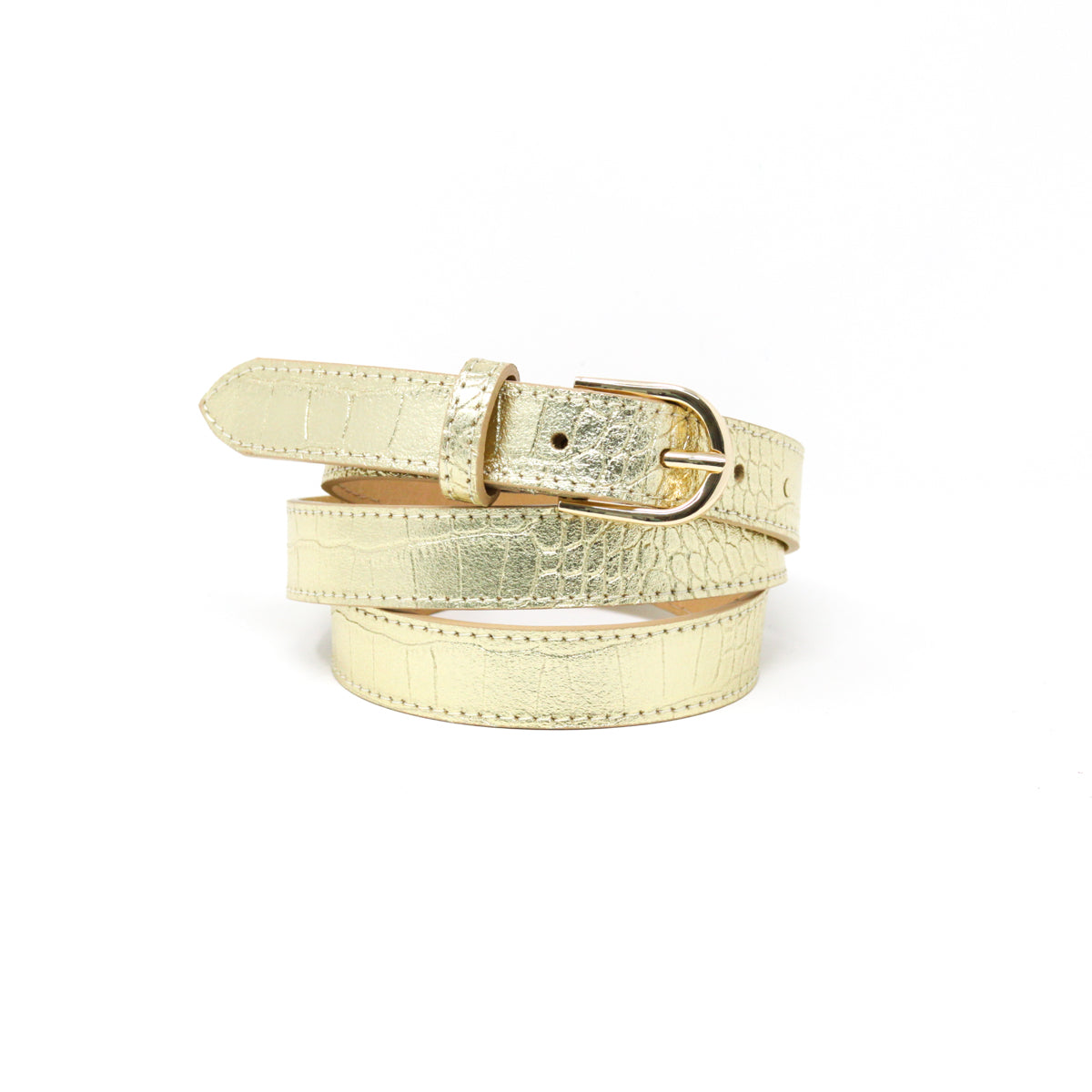 CINT-31 ADJUSTABLE LEATHER CROC BELT - German Fuentes Wholesale of Leather Handbags, Belts and Accessories - German Fuentes