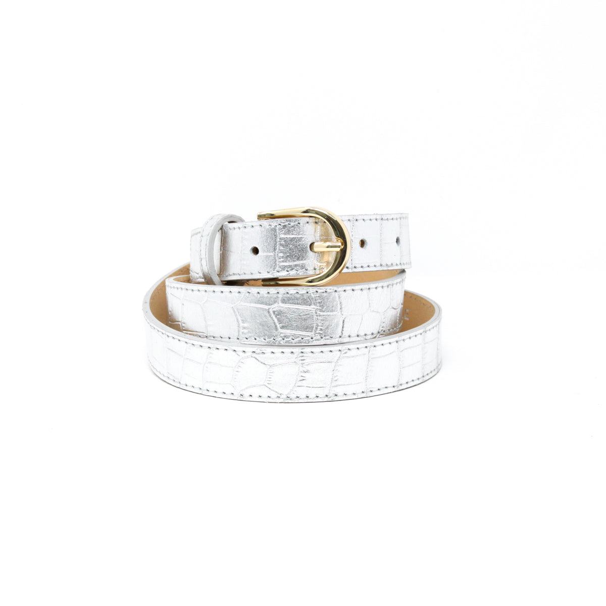 CINT-31 ADJUSTABLE LEATHER CROC BELT - German Fuentes Wholesale of Leather Handbags, Belts and Accessories - German Fuentes