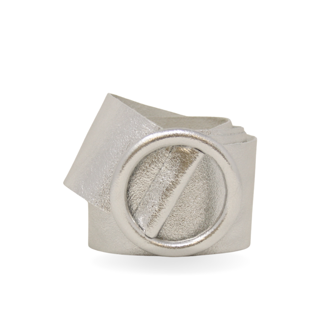 CINT-06 CIRCULAR BUCKLE LEATHER BELT - German Fuentes Wholesale of Leather Handbags, Belts and Accessories - German Fuentes