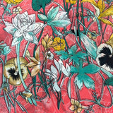 GF08-R11 COLORFUL FLOWERS BIG SIZE RECTANGULAR SILK SCARF - German Fuentes Wholesale of Leather Handbags, Belts and Accessories - German Fuentes
