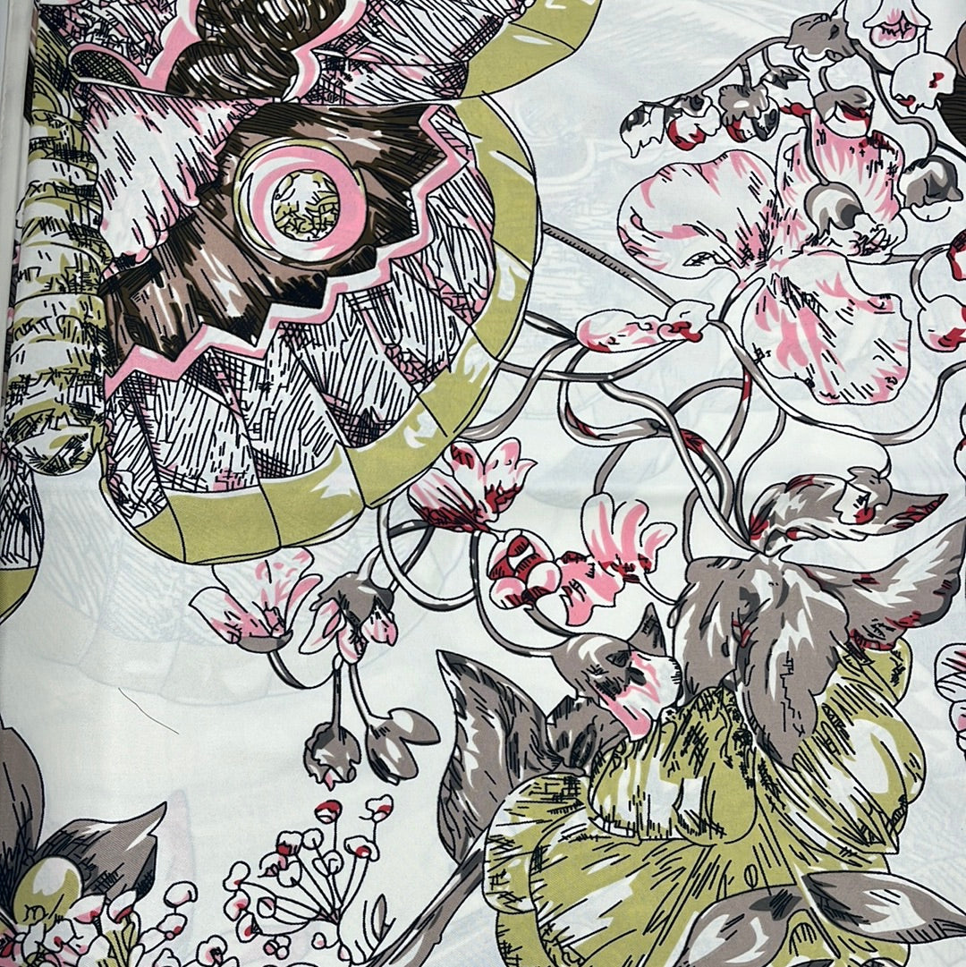 GF08-SQ78 VIBRANT FLORAL PRINT BIG SIZE SQUARE SCARF - German Fuentes Wholesale of Leather Handbags, Belts and Accessories - German Fuentes