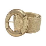 CINT-45 STRAW METAL BUCKLE BELT - German Fuentes Wholesale of Leather Handbags, Belts and Accessories - German Fuentes