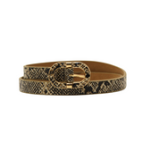 CINT-47 SNAKE PRINT ADJUSTABLE LEATHER BELT