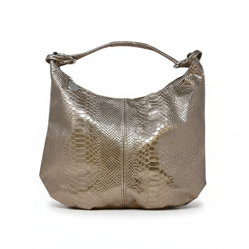GF0873 GENUINE ITALIAN LEATHER TOTE METALLIC BAG - German Fuentes Wholesale of Leather Handbags, Belts and Accessories - German Fuentes