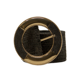CINT-45 STRAW METAL BUCKLE BELT - German Fuentes Wholesale of Leather Handbags, Belts and Accessories - German Fuentes