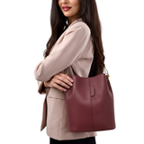 GF2554 GENUINE ITALIAN LEATHER BUCKET BAG