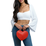 GF0990 GENUINE ITALIAN LEATHER CROSSBODY HEART BAG