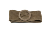 CINT-07 CIRCLE BUCKLE SUEDE BELT - German Fuentes Wholesale of Leather Handbags, Belts and Accessories - German Fuentes