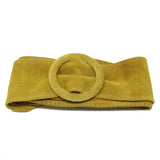 CINT-07 CIRCLE BUCKLE SUEDE BELT - German Fuentes Wholesale of Leather Handbags, Belts and Accessories - German Fuentes