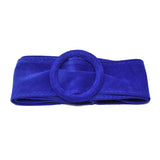 CINT-07 CIRCLE BUCKLE SUEDE BELT - German Fuentes Wholesale of Leather Handbags, Belts and Accessories - German Fuentes