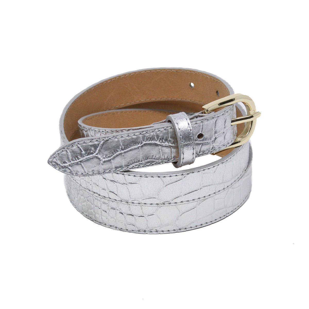 CINT-31 ADJUSTABLE LEATHER CROC BELT - German Fuentes Wholesale of Leather Handbags, Belts and Accessories - German Fuentes