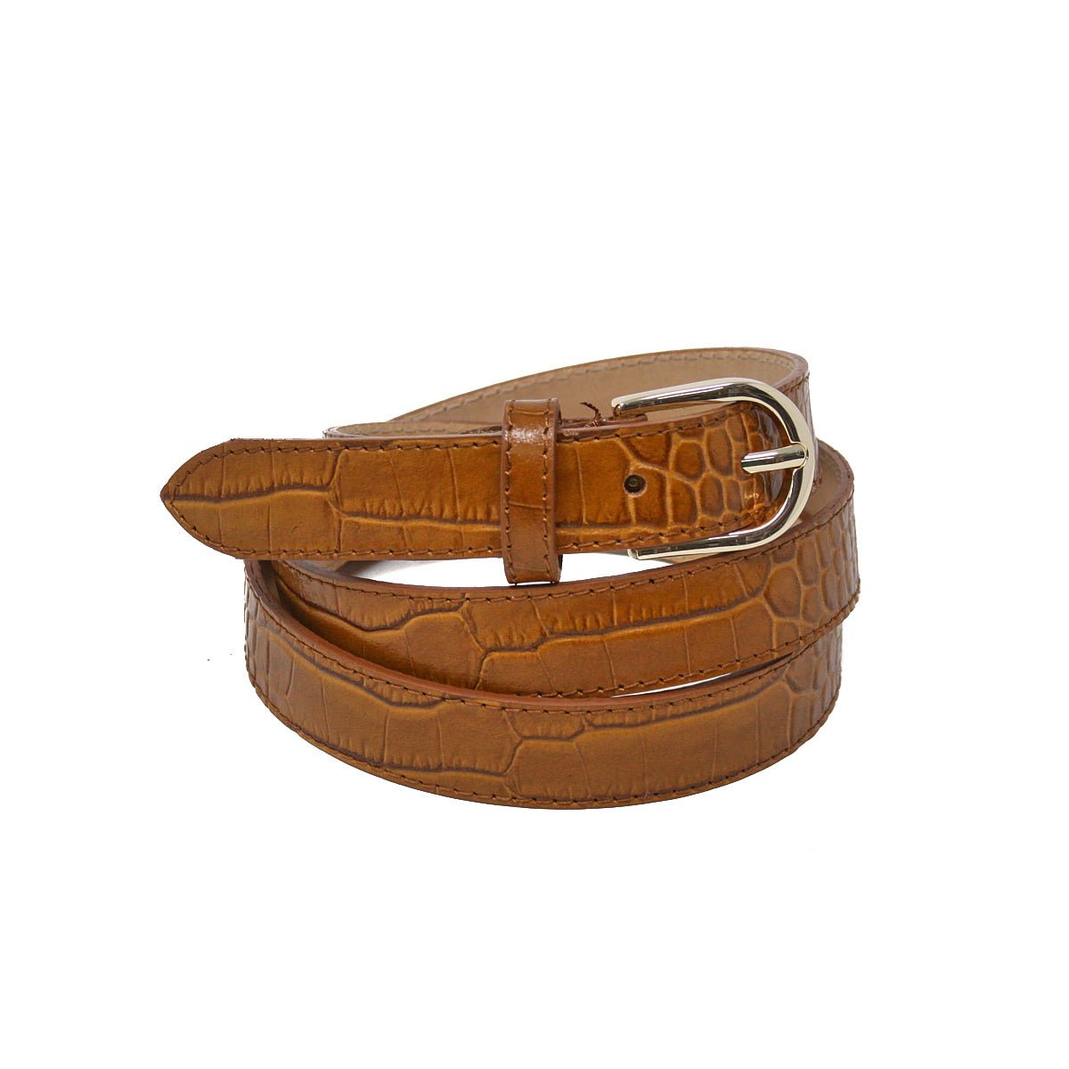 CINT-31 ADJUSTABLE LEATHER CROC BELT - German Fuentes Wholesale of Leather Handbags, Belts and Accessories - German Fuentes