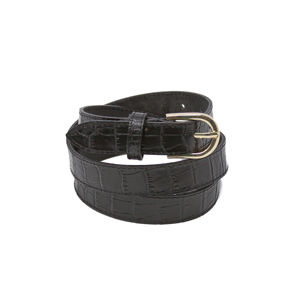CINT-31 ADJUSTABLE LEATHER CROC BELT - German Fuentes Wholesale of Leather Handbags, Belts and Accessories - German Fuentes