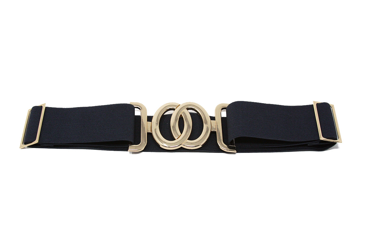 CINT-33 CIRCLE METALLIC BUCKLE ONE SIZE STRETCH BELT - German Fuentes Wholesale of Leather Handbags, Belts and Accessories - German Fuentes
