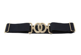 CINT-33 CIRCLE METALLIC BUCKLE ONE SIZE STRETCH BELT - German Fuentes Wholesale of Leather Handbags, Belts and Accessories - German Fuentes