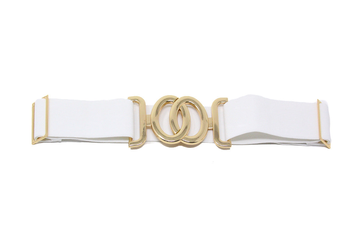 CINT-33 CIRCLE METALLIC BUCKLE ONE SIZE STRETCH BELT - German Fuentes Wholesale of Leather Handbags, Belts and Accessories - German Fuentes
