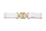CINT-33 CIRCLE METALLIC BUCKLE ONE SIZE STRETCH BELT - German Fuentes Wholesale of Leather Handbags, Belts and Accessories - German Fuentes