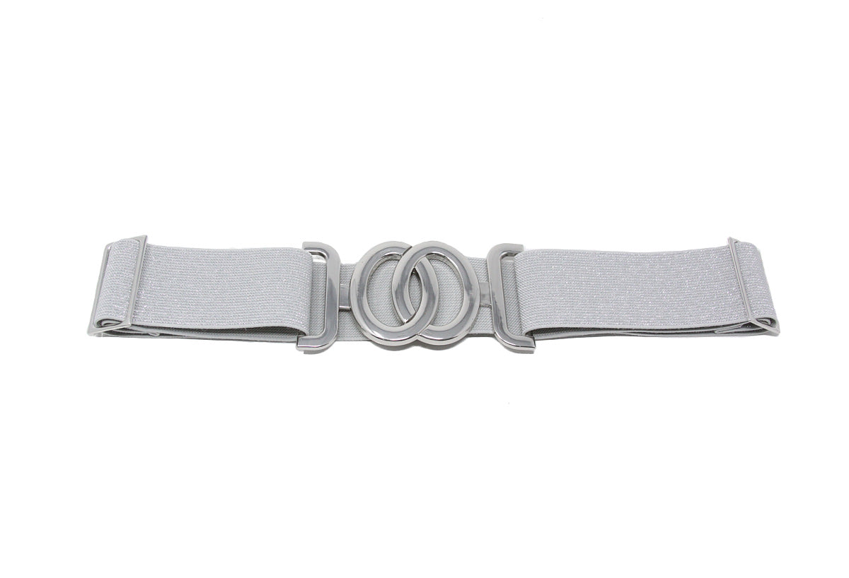 CINT-33 CIRCLE METALLIC BUCKLE ONE SIZE STRETCH BELT - German Fuentes Wholesale of Leather Handbags, Belts and Accessories - German Fuentes