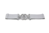 CINT-33 CIRCLE METALLIC BUCKLE ONE SIZE STRETCH BELT - German Fuentes Wholesale of Leather Handbags, Belts and Accessories - German Fuentes