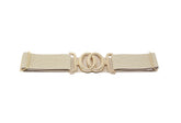 CINT-33 CIRCLE METALLIC BUCKLE ONE SIZE STRETCH BELT - German Fuentes Wholesale of Leather Handbags, Belts and Accessories - German Fuentes