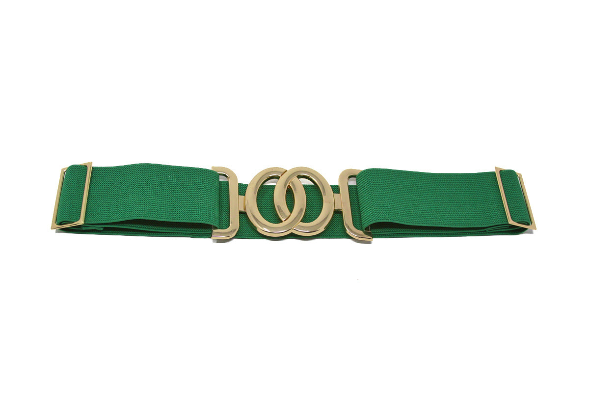 CINT-33 CIRCLE METALLIC BUCKLE ONE SIZE STRETCH BELT - German Fuentes Wholesale of Leather Handbags, Belts and Accessories - German Fuentes