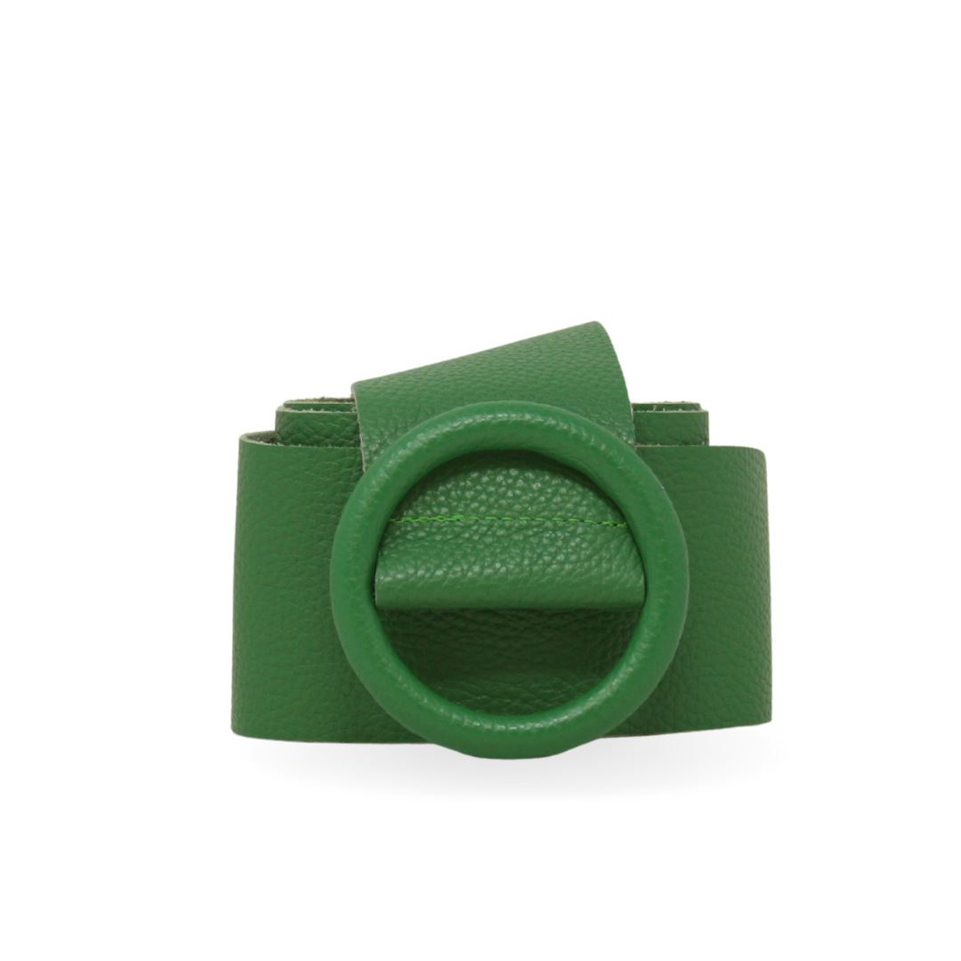 CINT-06 CIRCULAR BUCKLE LEATHER BELT - German Fuentes Wholesale of Leather Handbags, Belts and Accessories - German Fuentes
