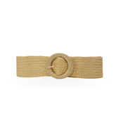 CINT-50 CIRCLE BUCKLE RAFFIA BELT