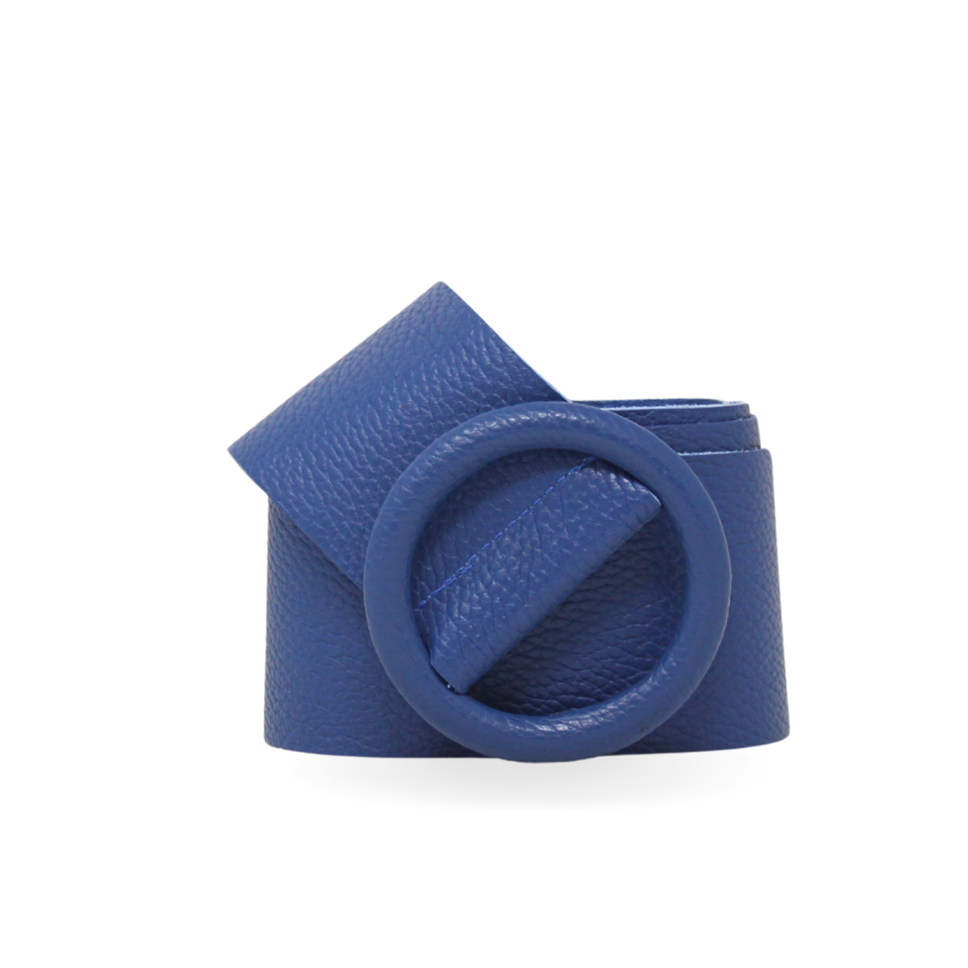 CINT-06 CIRCULAR BUCKLE LEATHER BELT - German Fuentes Wholesale of Leather Handbags, Belts and Accessories - German Fuentes