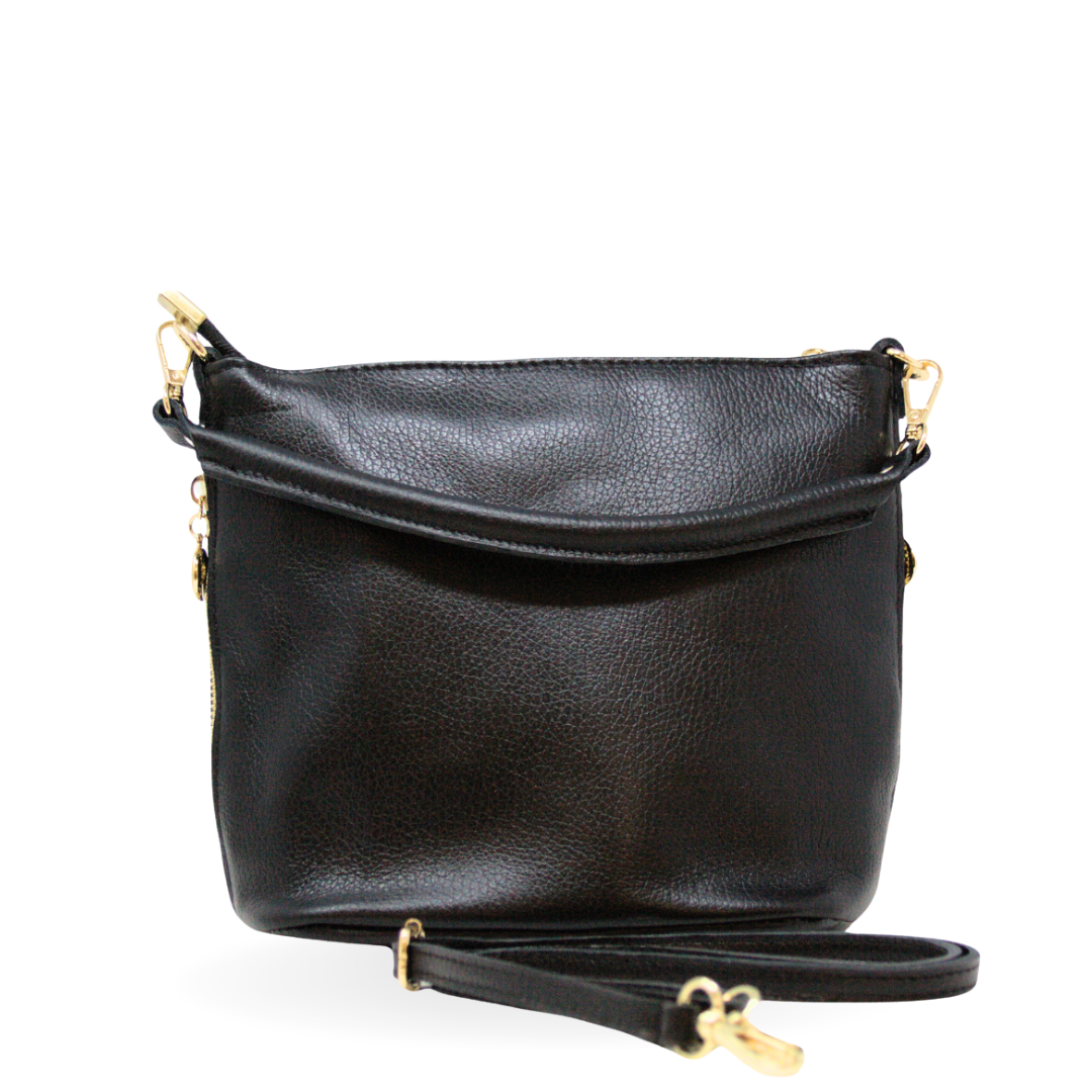 GF0798 GENUINE ITALIAN LEATHER ZIPPER MID BAG - German Fuentes Wholesale of Leather Handbags, Belts and Accessories - German Fuentes
