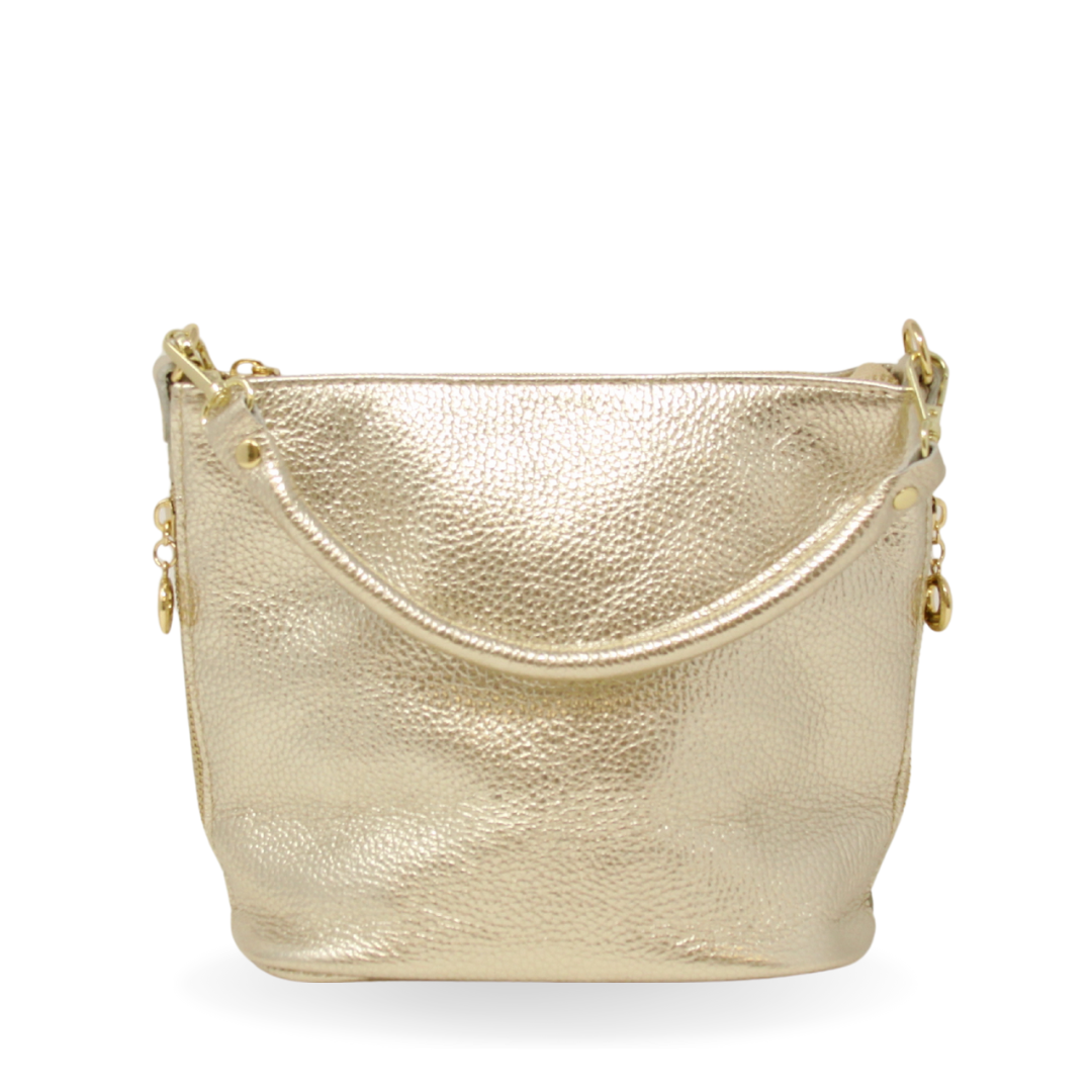 GF0798 GENUINE ITALIAN LEATHER ZIPPER MID BAG - German Fuentes Wholesale of Leather Handbags, Belts and Accessories - German Fuentes