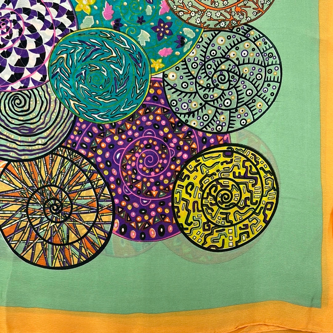 GF08-R65 MANDALA INSPIRED DESIGN BIG SIZE RECTANGULAR SCARF - German Fuentes Wholesale of Leather Handbags, Belts and Accessories - German Fuentes