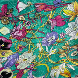 GF08-R11 COLORFUL FLOWERS BIG SIZE RECTANGULAR SILK SCARF - German Fuentes Wholesale of Leather Handbags, Belts and Accessories - German Fuentes