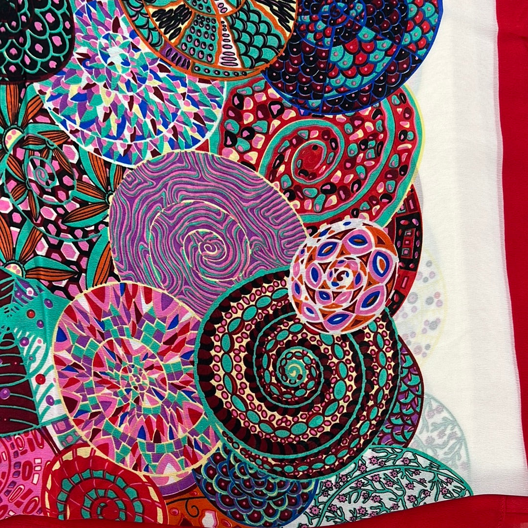 GF08-R65 MANDALA INSPIRED DESIGN BIG SIZE RECTANGULAR SCARF - German Fuentes Wholesale of Leather Handbags, Belts and Accessories - German Fuentes