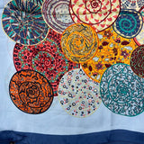 GF08-R65 MANDALA INSPIRED DESIGN BIG SIZE RECTANGULAR SCARF - German Fuentes Wholesale of Leather Handbags, Belts and Accessories - German Fuentes