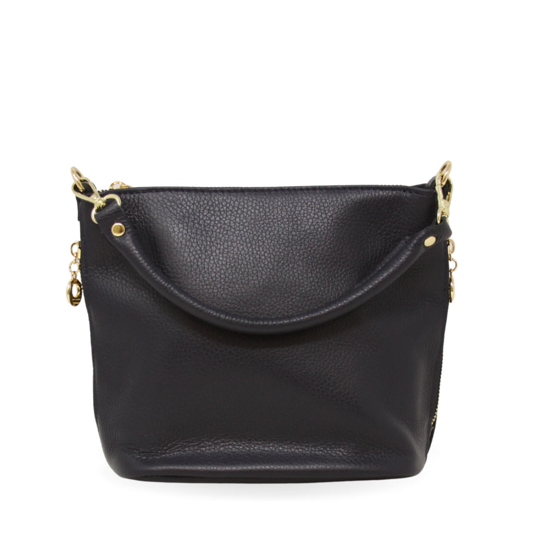 GF0798 GENUINE ITALIAN LEATHER ZIPPER MID BAG - German Fuentes Wholesale of Leather Handbags, Belts and Accessories - German Fuentes