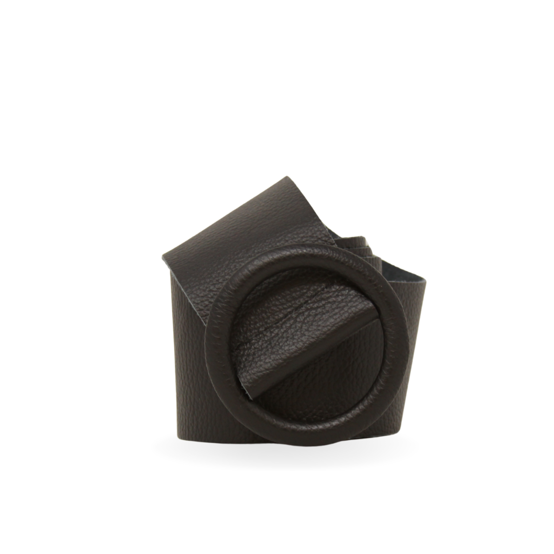 CINT-06 CIRCULAR BUCKLE LEATHER BELT - German Fuentes Wholesale of Leather Handbags, Belts and Accessories - German Fuentes